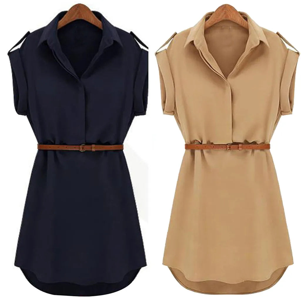 Traf Women  Casual Summer Loose Short Sleeve Dress With Belt Casual Slim Dress Ropa Mujer Juvenil فساتين مناسبة رسمية