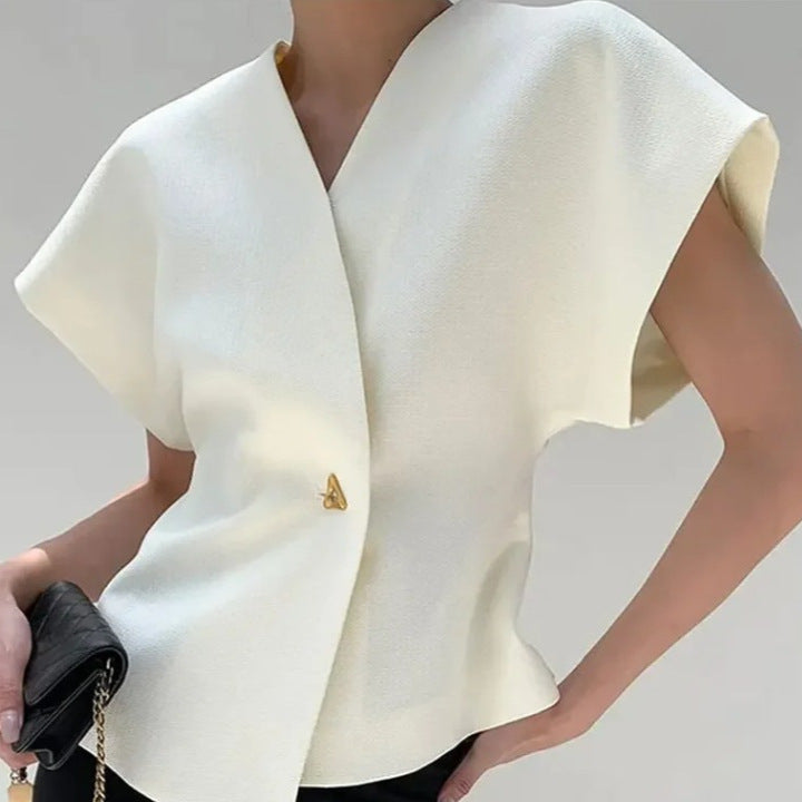 Hot selling V-neck metal decorative cardigan top on AliExpress for European and American women's clothing