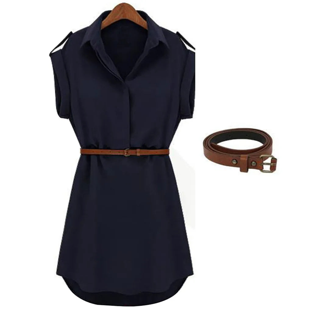 Traf Women  Casual Summer Loose Short Sleeve Dress With Belt Casual Slim Dress Ropa Mujer Juvenil فساتين مناسبة رسمية