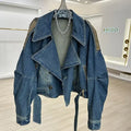 Streetwear Denim Jackets for Women Ropa Mujer Patchwork Leather PU Casual Outwear Y2k Tops Casual Fashion Vintage Coats