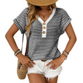 V-neck button top short sleeved shirt