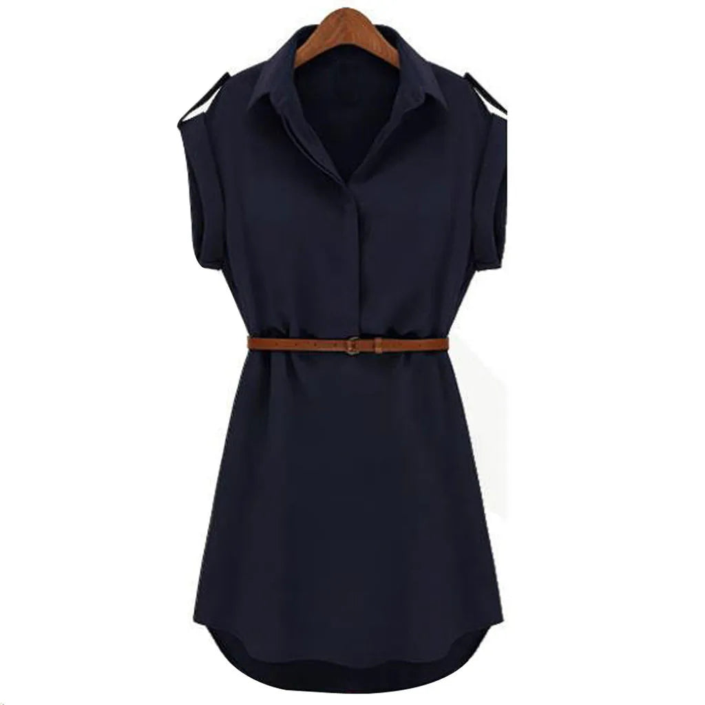 Traf Women  Casual Summer Loose Short Sleeve Dress With Belt Casual Slim Dress Ropa Mujer Juvenil فساتين مناسبة رسمية