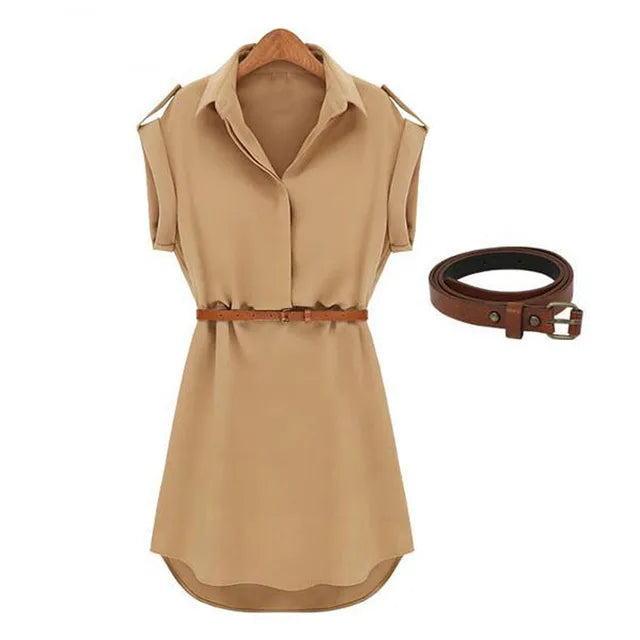 Traf Women  Casual Summer Loose Short Sleeve Dress With Belt Casual Slim Dress Ropa Mujer Juvenil فساتين مناسبة رسمية
