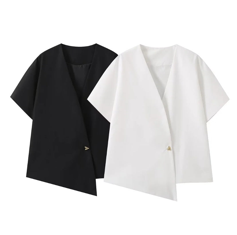 Hot selling V-neck metal decorative cardigan top on AliExpress for European and American women's clothing